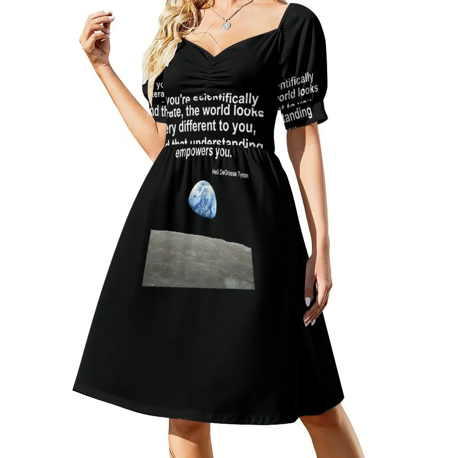 

Cool Science T Shirs Gifts-If You're Scientifically Literate, The World Looks Every Different for Women Men Short-Sleeved Dress