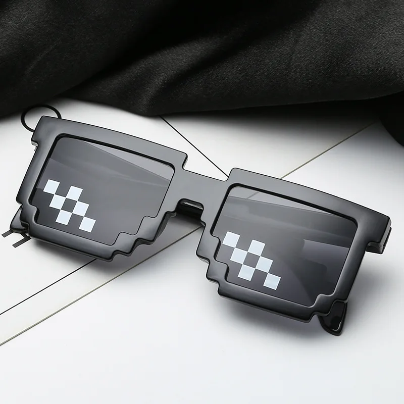 8 Bit Thug Life Sunglasses Pixelated Men Women Brand Party Eyeglasses Mosaic UV400 Vintage Eyewear Unisex Gift Toy Glasses