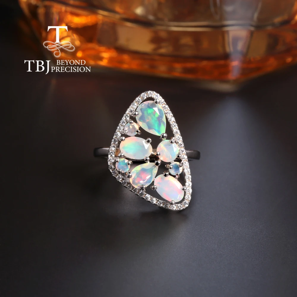 2026 TBJ natural Opal October Birthstone ring  925 sterling silver women's fine jewelry elegant fashion gift