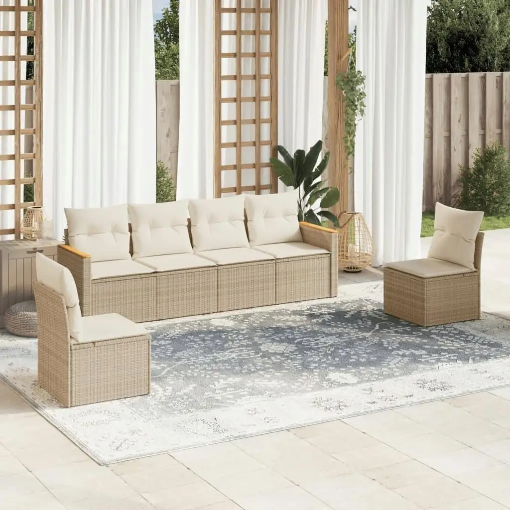 

Elegant Beige Cream White Garden Sofa Set for Outdoor Patio Living Room Furniture Cozy Seating Arrangement