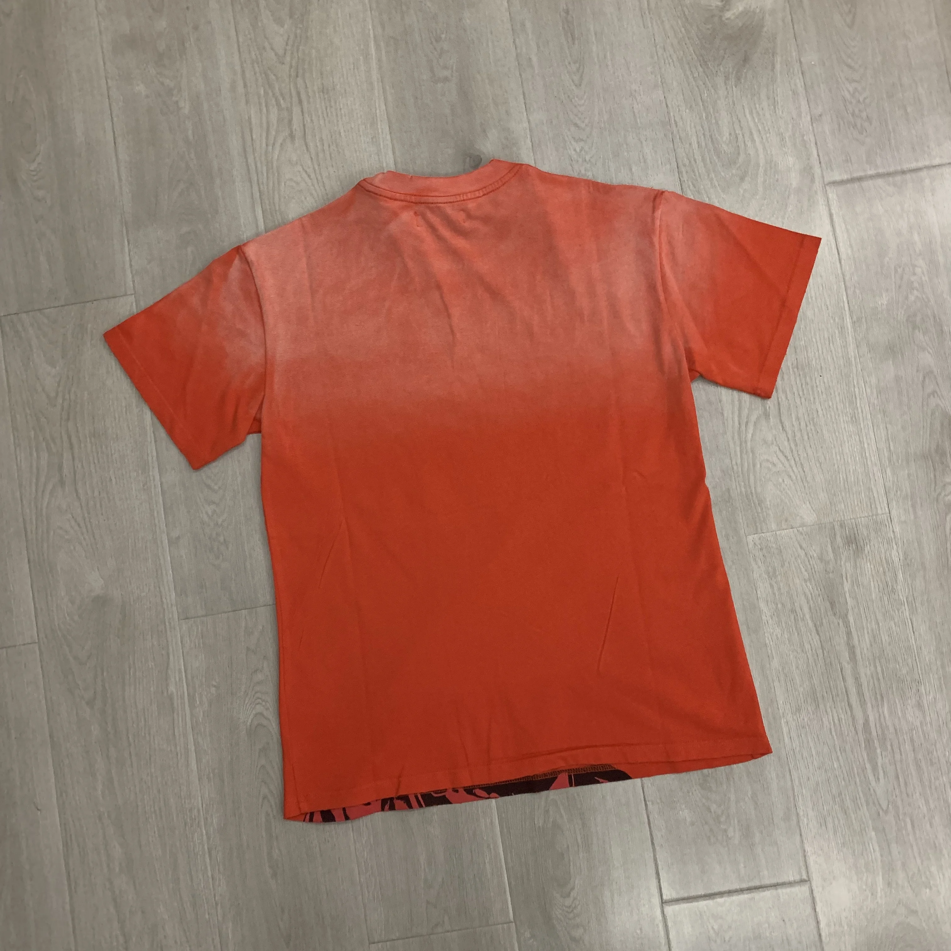 American Style Trendy Brand  Print High Street Washed Diamond Heat Break Loose Heavyweight Pure Cotton Short Sleeve T...