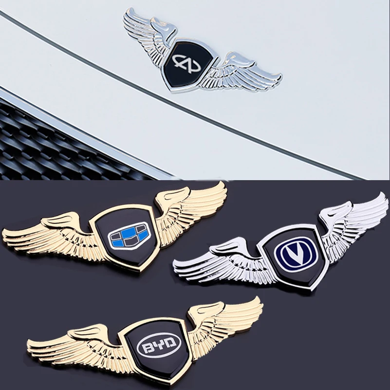 Car Emblem For Chery A3 Tiaggio Changan CS35 CS75 Eado BYD F3 F0 Geely Great Wall Hover Dongfeng Front Hood Cover Wing Sticker