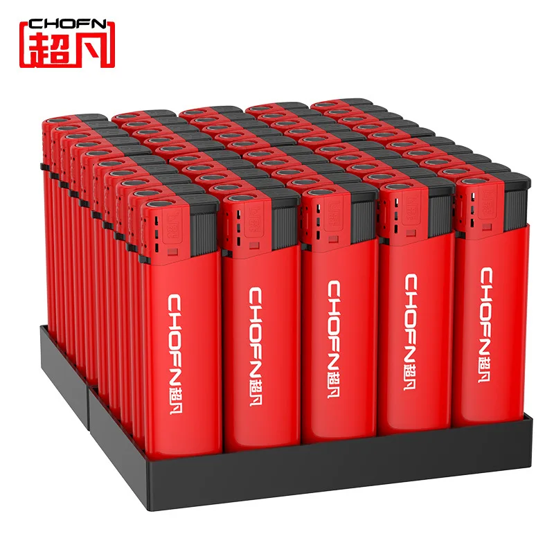 Windproof Red-Flame Lighters 25PC/100, Outdoor Cigarette-Lighting Gadgets Wholesale Supplies for Malls & Supermarkets