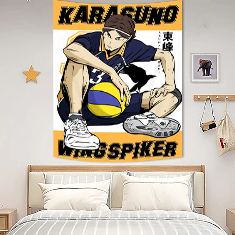 Tapestry on the Wall Art Haikyuu Home Decoration Room Decor Luxury Tapries Tapestries Decors Aesthetic Bedroom Fabric Hanging