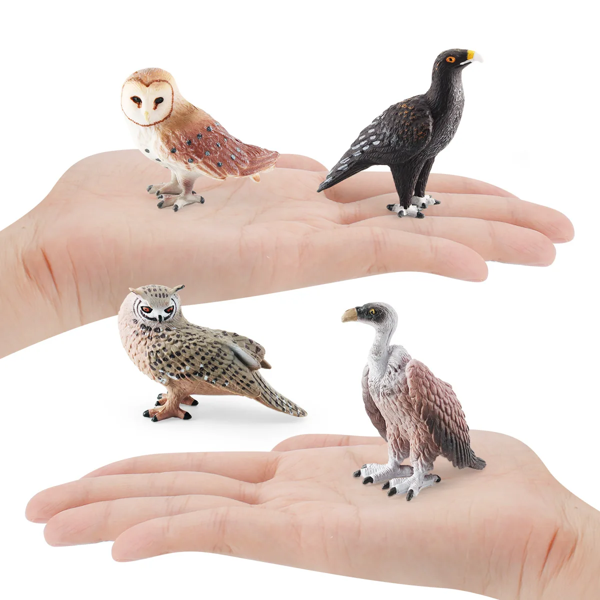 Simulation Birds Figurines Garden Decor Mini Owl Monkey Face Eagle Vulture Miniatures DIY Photograph Props