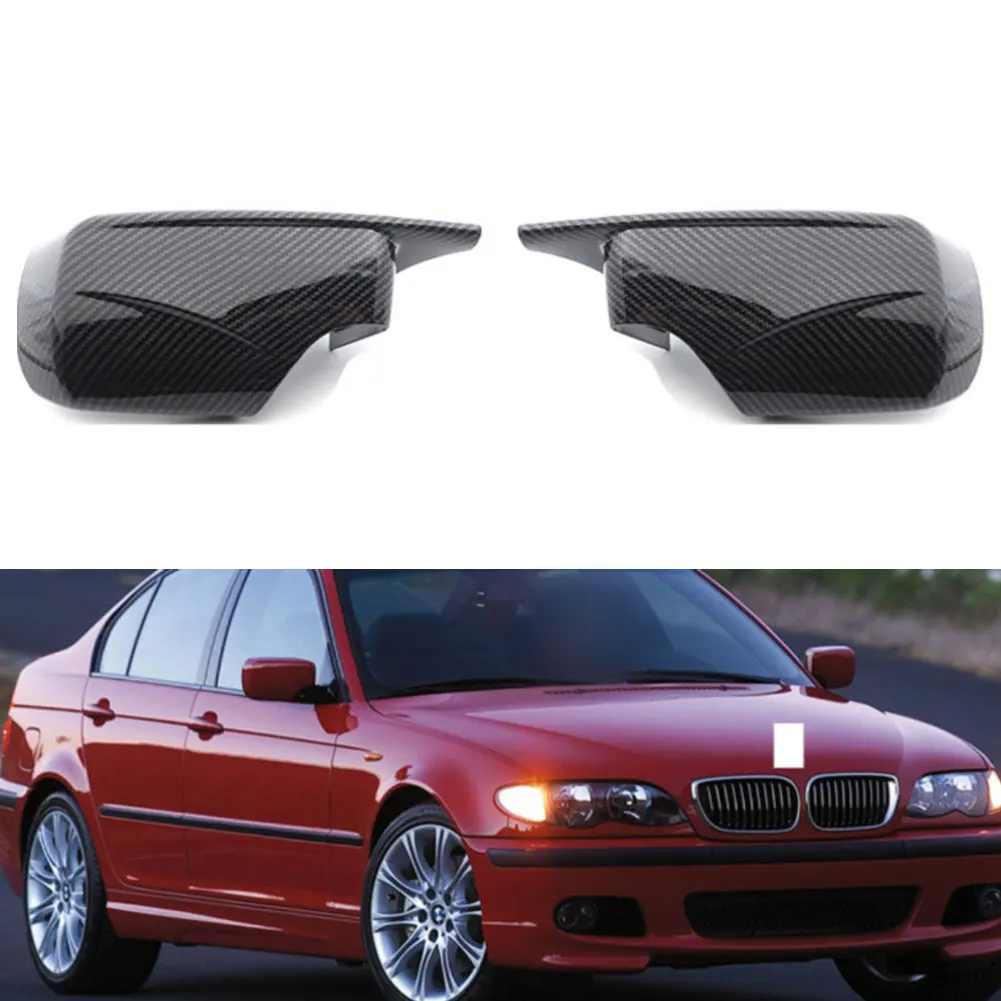 

2PCS Carbon Fiber Wing Car Side Mirror Cover 51168238375 51168238376 For BMW For E46 For Sedan 1998-2005