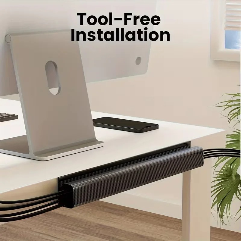 1pc Under Desk Cable Management Tray, Cable Organizer & Wire Fixing Tool, Hidden Cable Storage Box for Desk Bottom