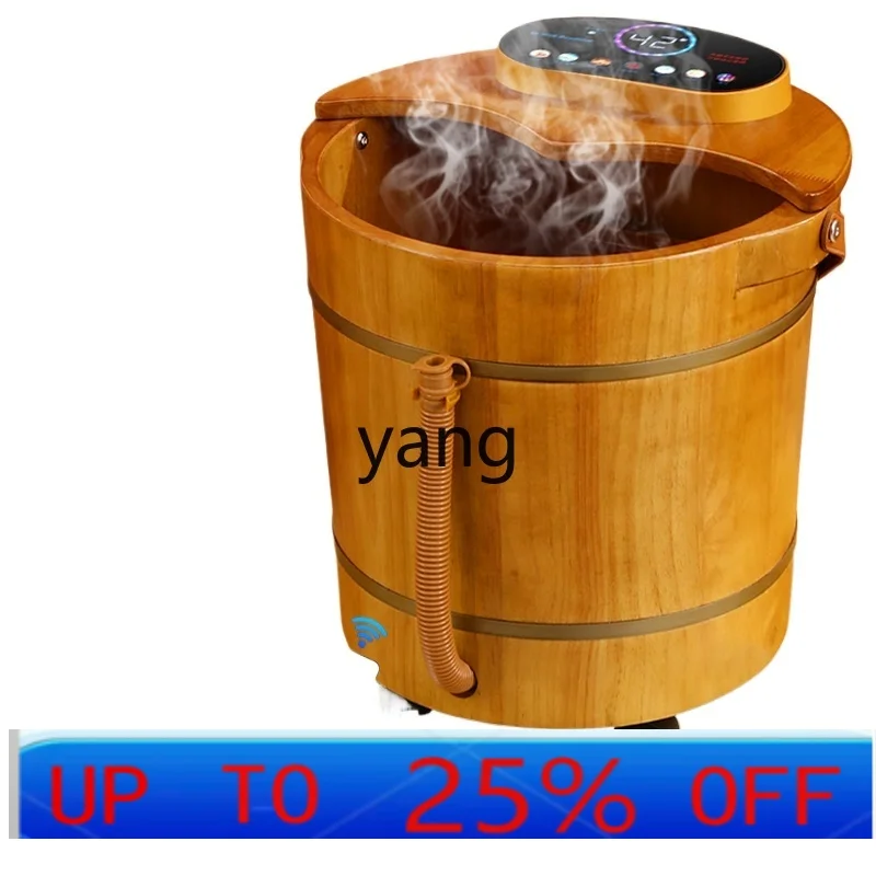 LMM  household foot bath fully automatic heating constant temperature oak foot wash basin over calf
