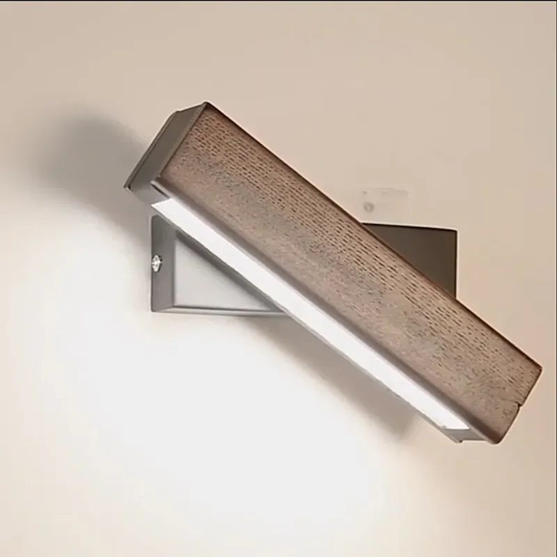 

Walnut Interior Wall Light Living Bedroom Foyer Reading Solid Wood Lighting Aisle Bathroom Mirror Hallway Sconce Wall Lamp 6pa