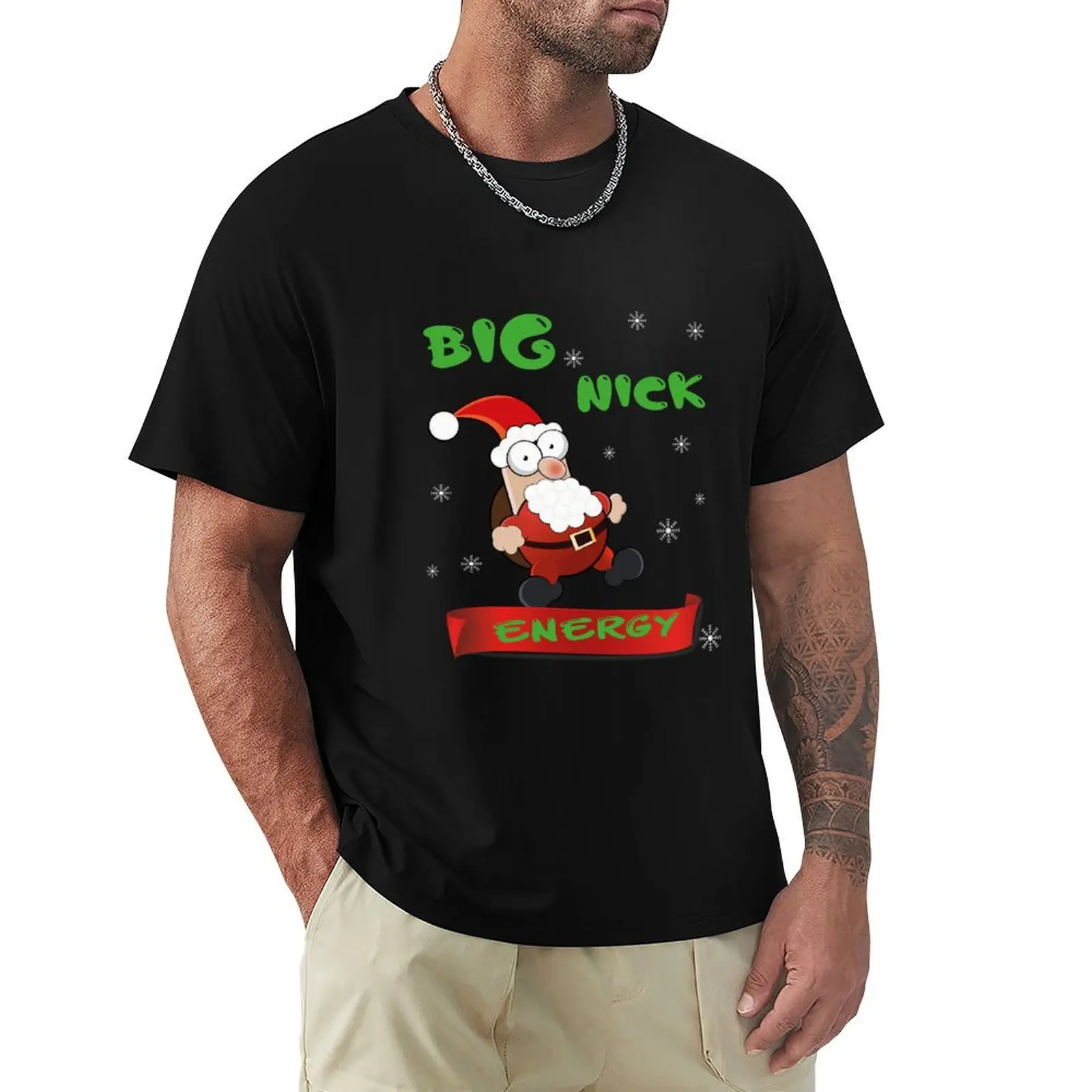Big Nick Energy SANTA T-Shirt Functional Casual Short Sleeve Tee