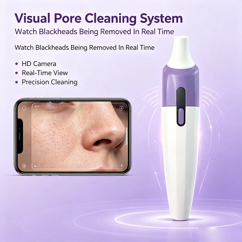 Visible Blackhead Remover Vacuum Electric Facial Pore Cleaner 2MP Camera Black Dot Suction Tool Skin Care Beauty Instrument