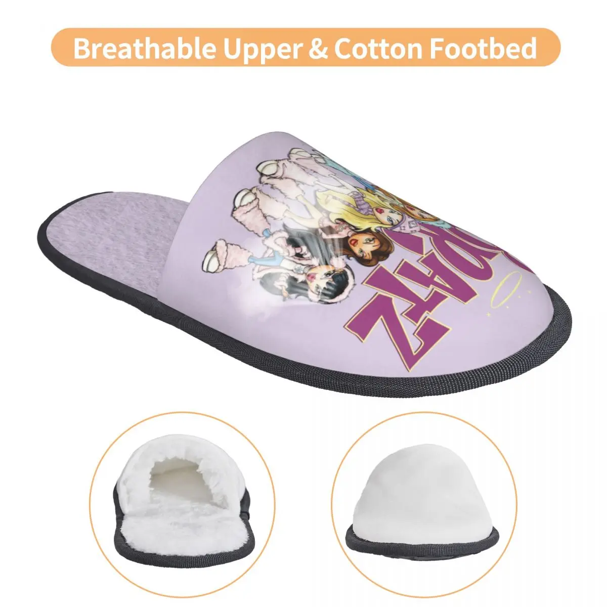 Custom Bratzs Doll Guest Slippers for Bathroom Women Tv Movie Cartoon House Slipper