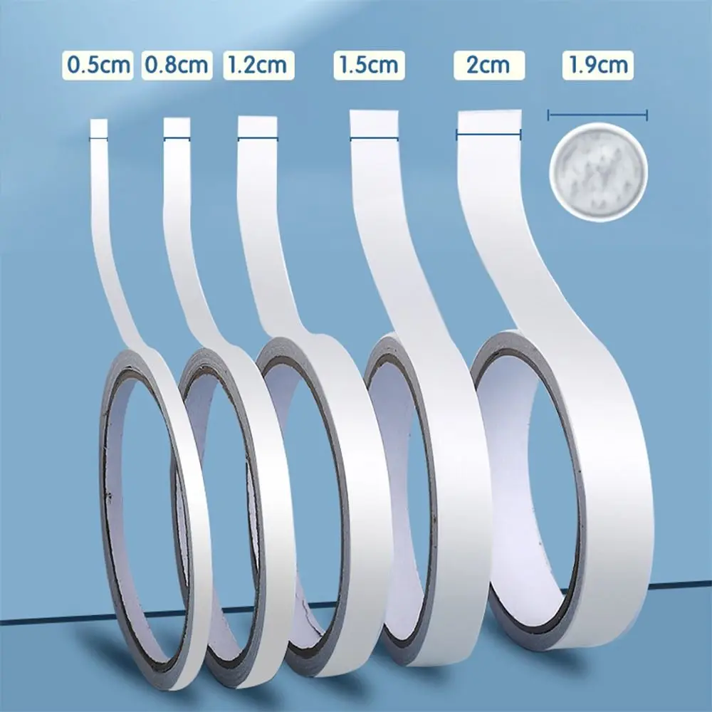 Simple Strong Viscosity Double Sided Tape White Ultra-thin Adhesive Tape Strong Tape Sticker School/Home/Office