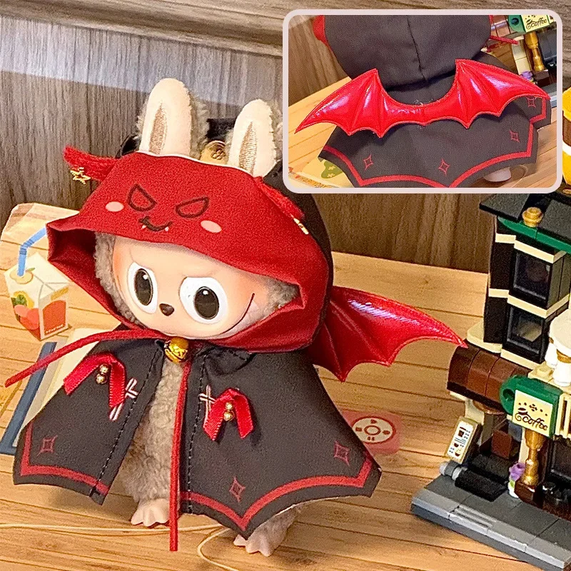 

15-17cm Labubu Clothes Devil Vampire Cloak For Plush Idol Doll Decoration Accessories Fans Gift