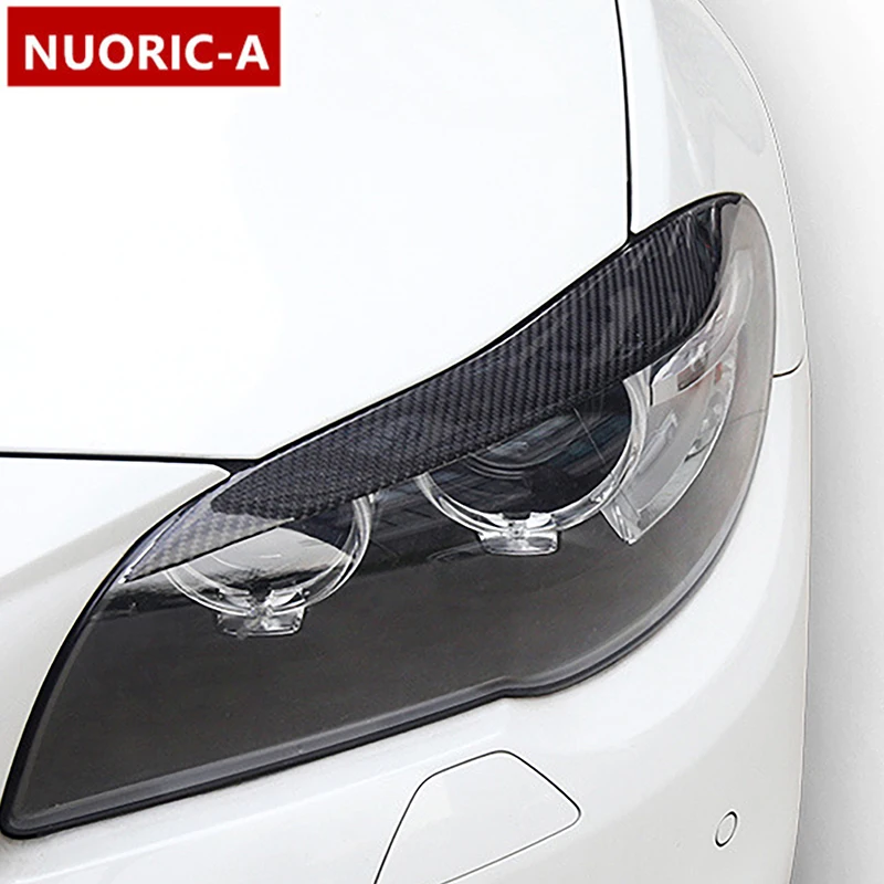 

Автомобильные аксессуары, передняя фара, лампа, брови, веки, рамка, декоративные полоски для BMW 5 серии F10 F18, наклейка из углеродного волокна, украшение