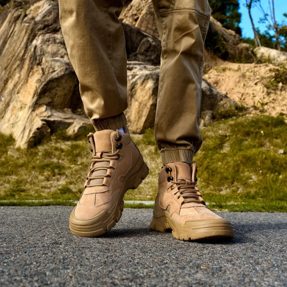 أحذية رجالية شتوية قطنية عالية الجودة، أحذية المشي لمسافات طويلة، أحذية عمل رجالية، أحذية الكاحل، أحذية خارجية، أحذية رياضية، بطانة شبكية لجميع المواسم