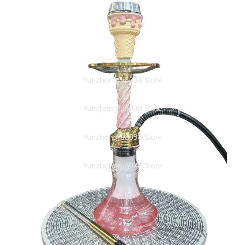 

European and American Arabian Hookah, Pink Ice Cream Craft Resin Shisha