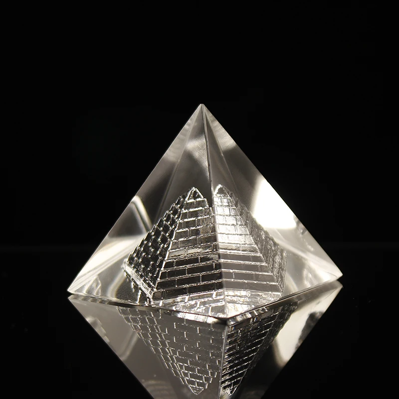 40mm clear crystal pyramid model home decorative glass craft gift gift ancient egypt holiday gift