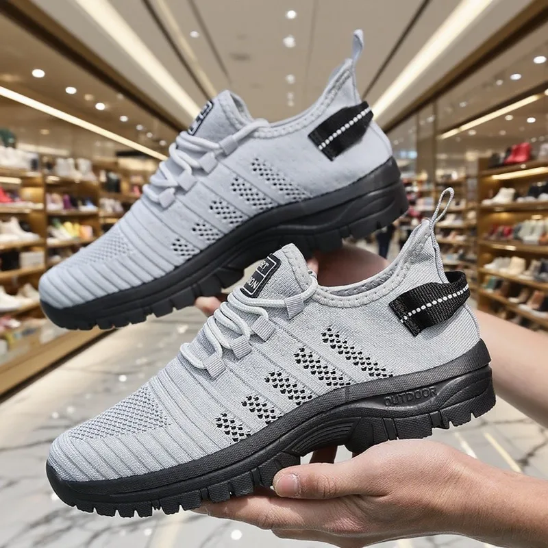 Men Casual Sneakers Mesh Lightweight Breathable Soft Soled Running Shoes Slip-on Male Flats Loafers Shoe Trainers Zapatos Hombre