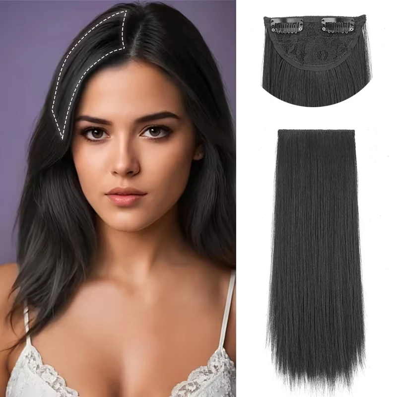 30cm Synthetic Clip In Hair Pad Pieces Invisible Hair Volume Hair Extensions Thin Hair Accessory for Women Cover Flat Scalp