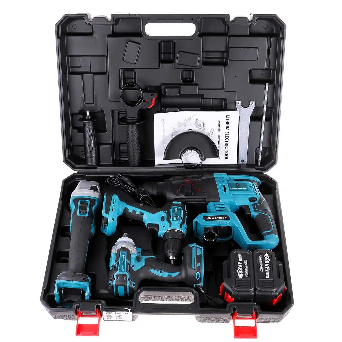 

china power professional cordless electrician battery combo box tool sets