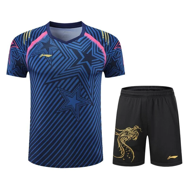 2025 New Table Tennis Sportswear Badminton Short-sleeved Tops Competition Suits T-shirts Breathable Sweat-absorbent Deodorant