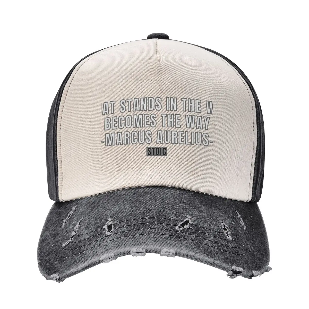 What Stands In The Way Becomes The Way Marcus Aurelius Baseball Cap Trucker Cap sun hat For Women Men's