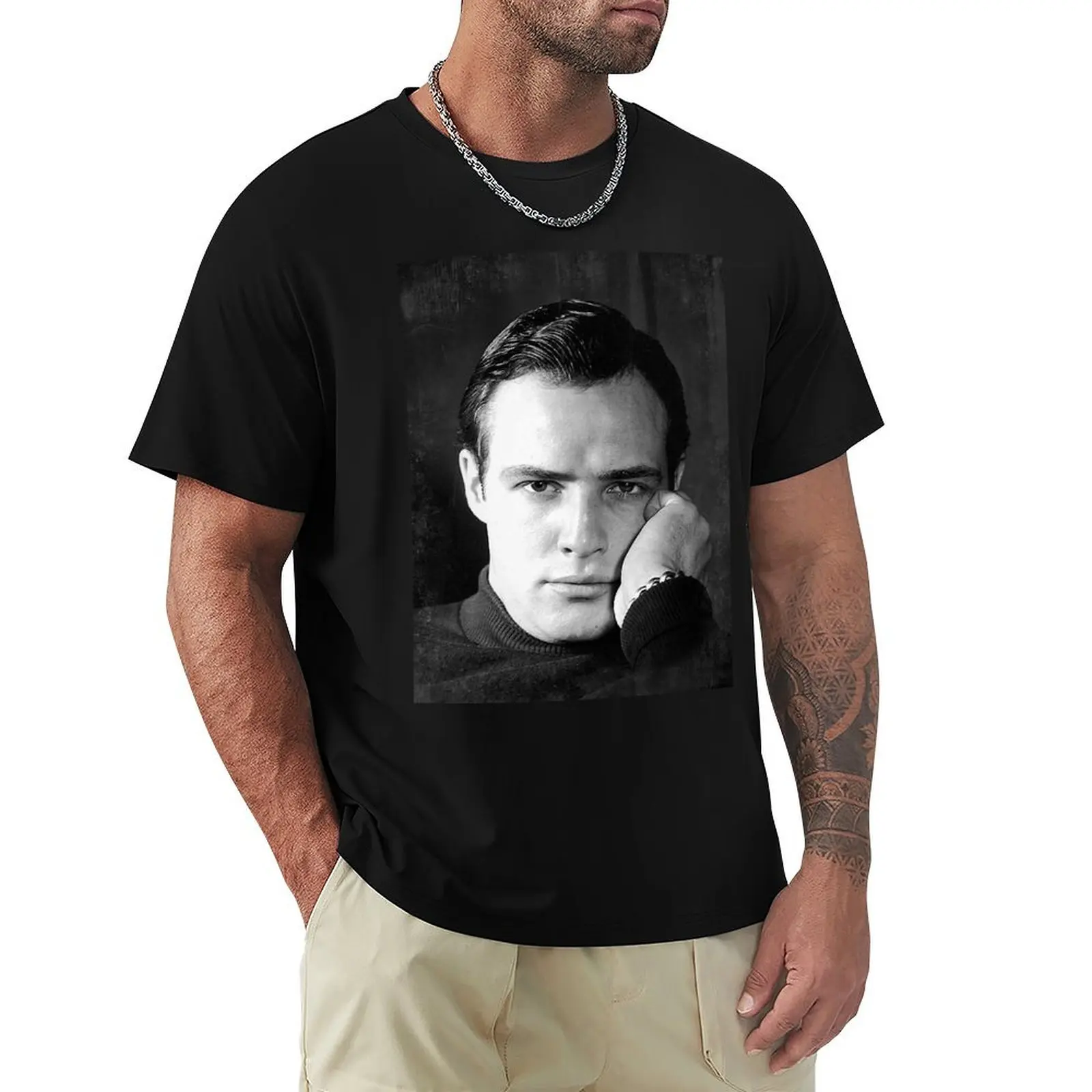 

Marlon Brando - BW Vintage - D17 T-shirt summer clothes aesthetic clothes animal prinfor boys mens plain t shirts