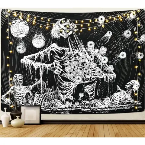 खोपड़ी टेपेस्ट्री, रहस्यमय आंख टेपेस्ट्री, खोपड़ी टेपेस्ट्री, काले और सफेद टेपेस्ट्री दीवार पर लटकने वाली, बेडरूम, लिविंग रूम के लिए उपयुक्त 8 best sales खोपड़ी टेपेस्ट्री - №3