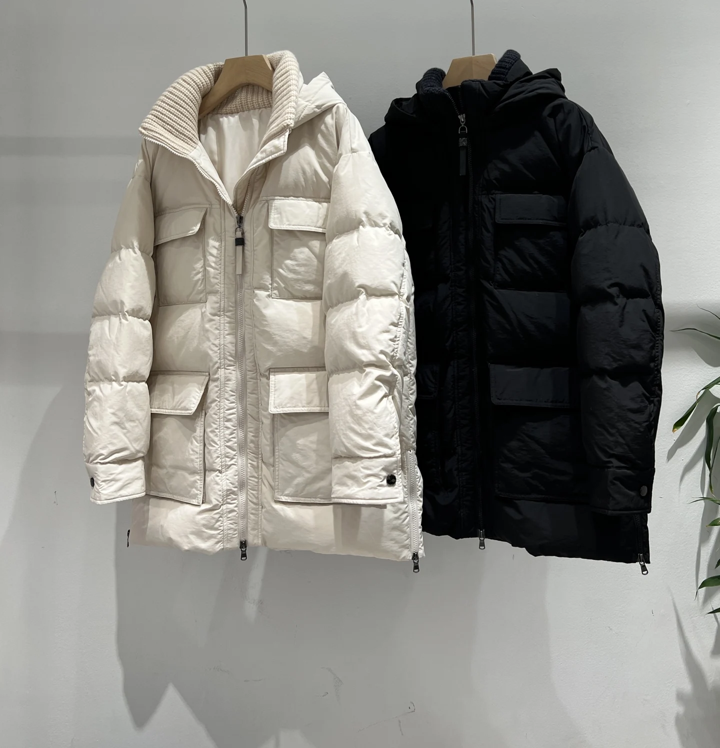 2026Women’s Cashmere-Knit Hooded Down Jacket for Autumn/Winter