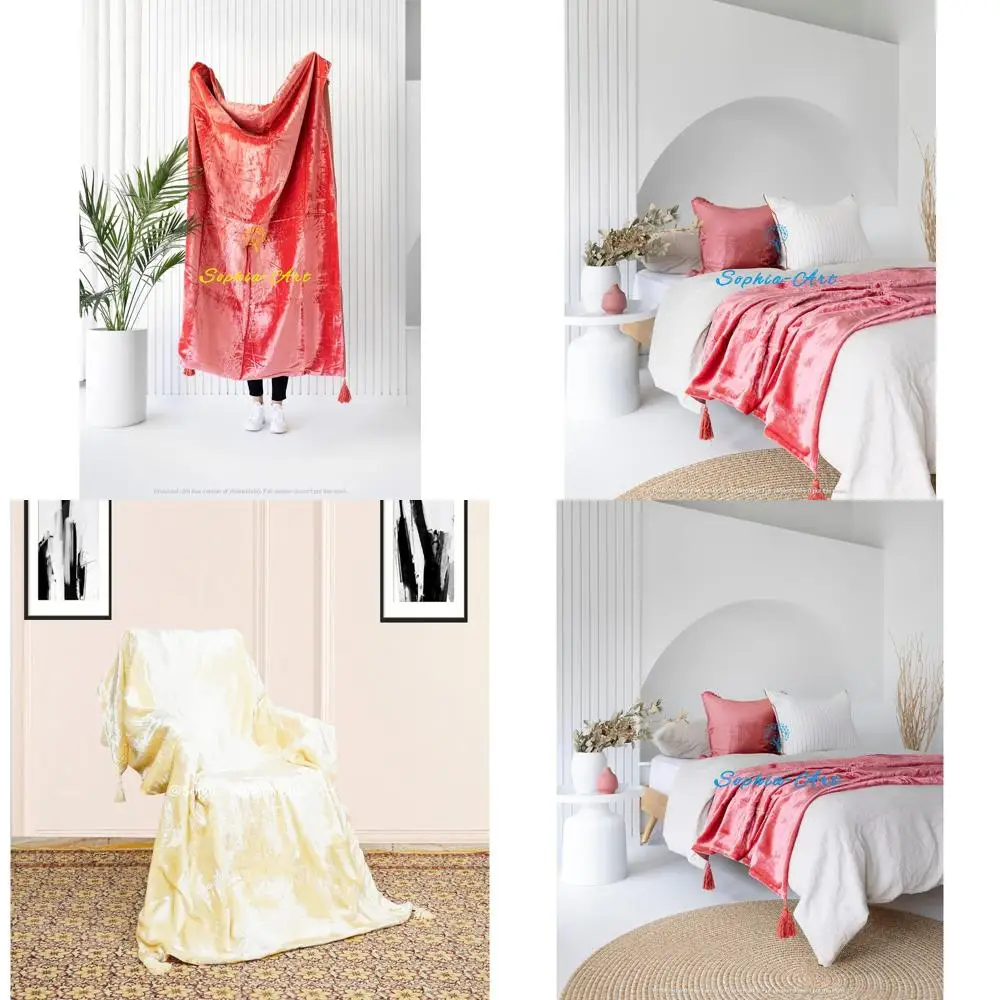 

Роскошное бархатное одеяло с кисточками — мягкий диван-кровать, теплый уютный плюшевый легкий вес в стиле бохо, приятный для домашних животных