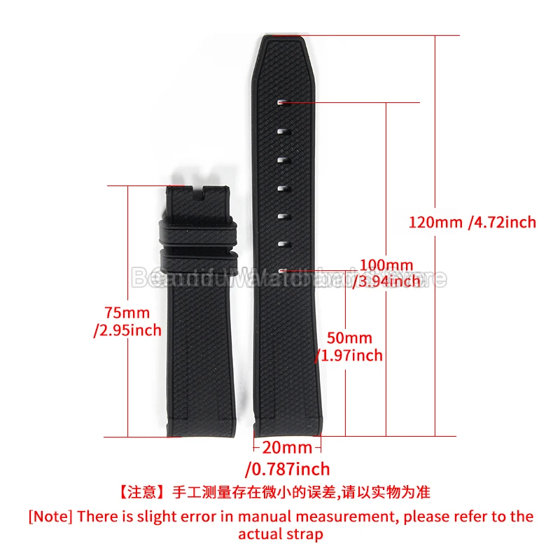 Silicone Watch Strap Black/White/Gray/Green/Blue 20mm Woven Texture for Rolex Yacht-Master Seiko High-Temperature Resistant Band
