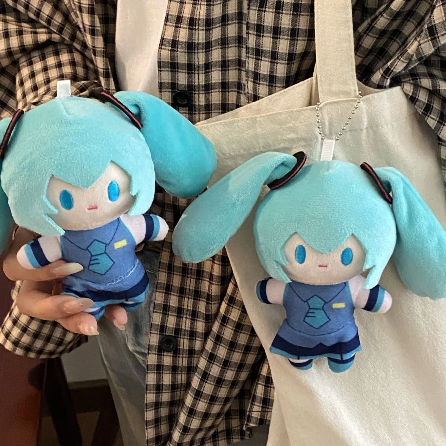 Anime Hatsune Miku Fufu Keychain Plush Pendant Itabag Accessories Hatsune Miku Backpack Bags Pendant Keychain Keyrings Toys Gift