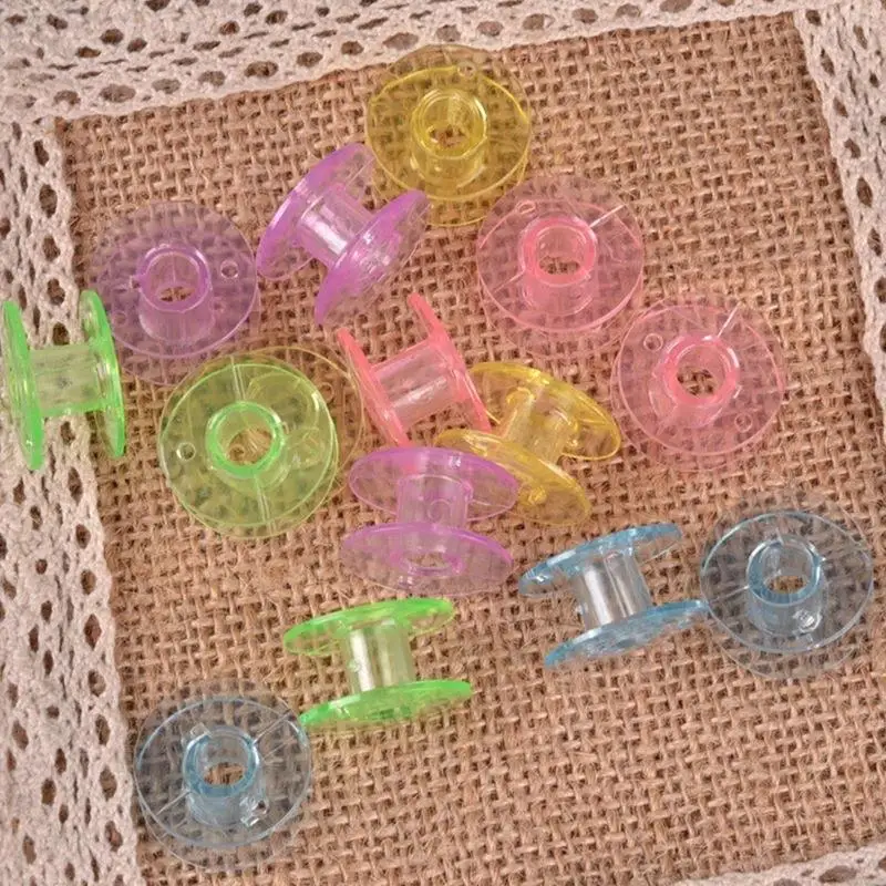 10/50Pcs Transparent multi color Sewing Machine Spools Home Plastic Empty Spool Bobbins Sewing Tool Accessories Universal Bobbin