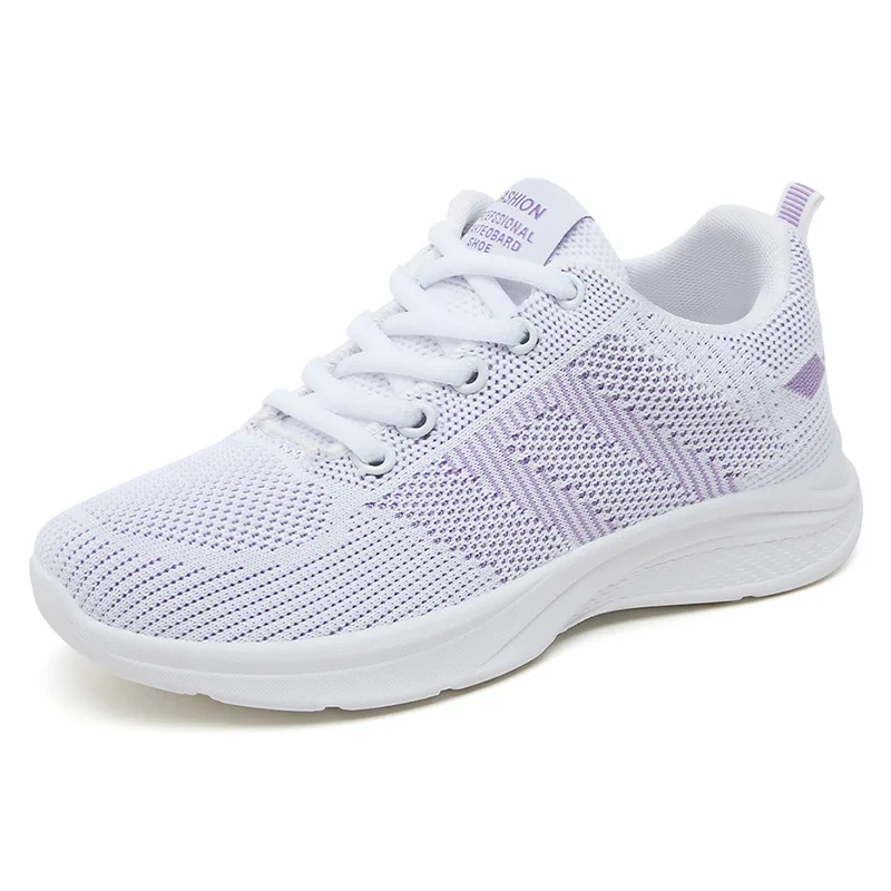 Zapatillas De Deporte De malla transpirable para mujer, zapatos informales De suela gruesa, vulcanizados, De verano, 2024