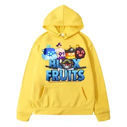 Sudadera con capucha de Blox Fruits para niños y niñas, suéter de lana Kawaii, jersey de anime, chaqueta y2k, ropa de otoño, nuevo juego