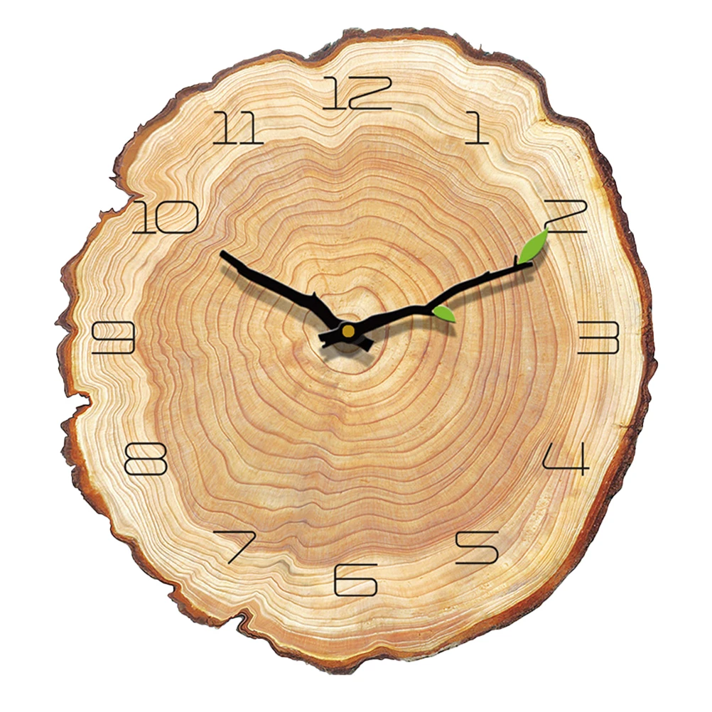 

Silent Quartz Clock Vintage Wall Retro Bamboo High Precision Design Silent Movement Home Decor Office School
