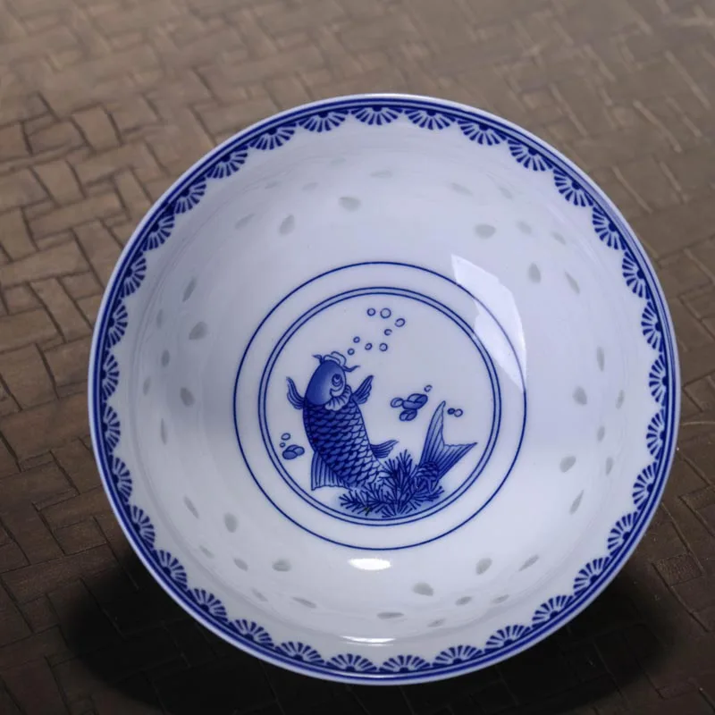 5inch Ceramic Ramen Soup Bowls Jingdezhen Blue and White Porcelain Rice Bowl Art Small Bowls Chinese Dragon Dinnerware Container