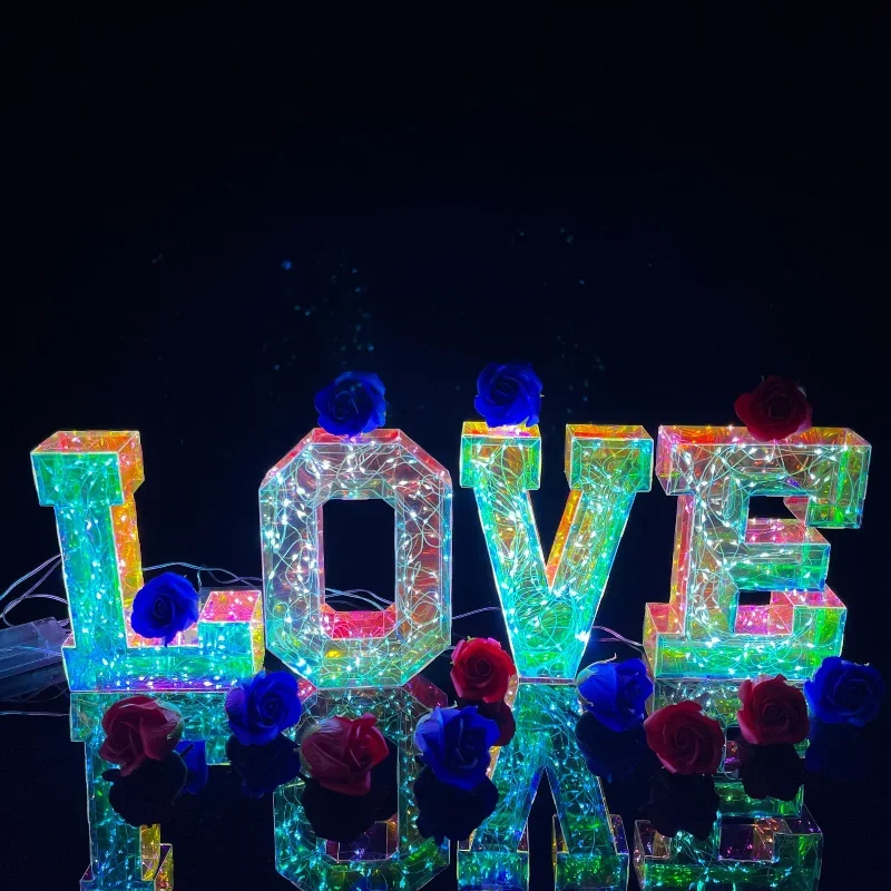 Color Shift Marquee Letter Sign RGB Mood Lamp Valentine Party Prop Bar Club Scene Decor Romantic Table Centerpiece Gift Idea
