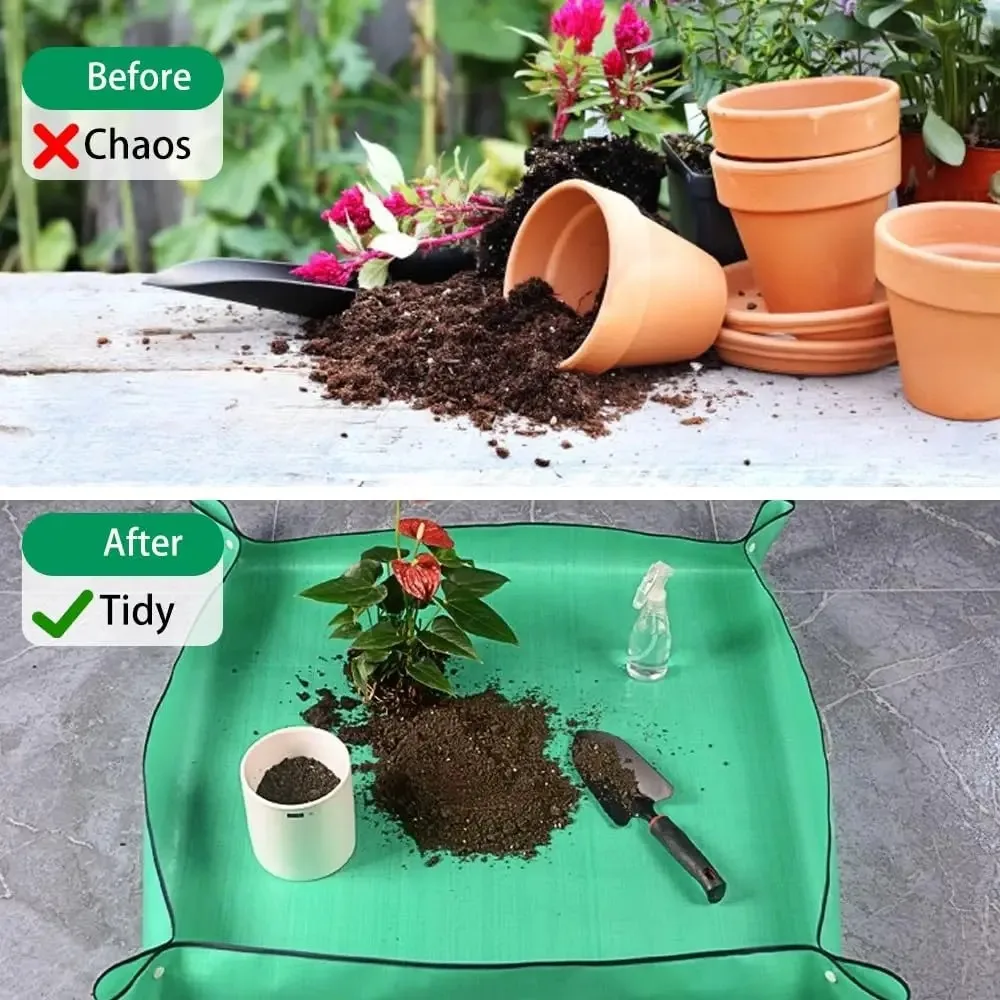 50/66/75cm Gardening Mat PE Transplanting Plant Waterproof Square Plant Potting Mat Thicken Foldable Garden Accessories