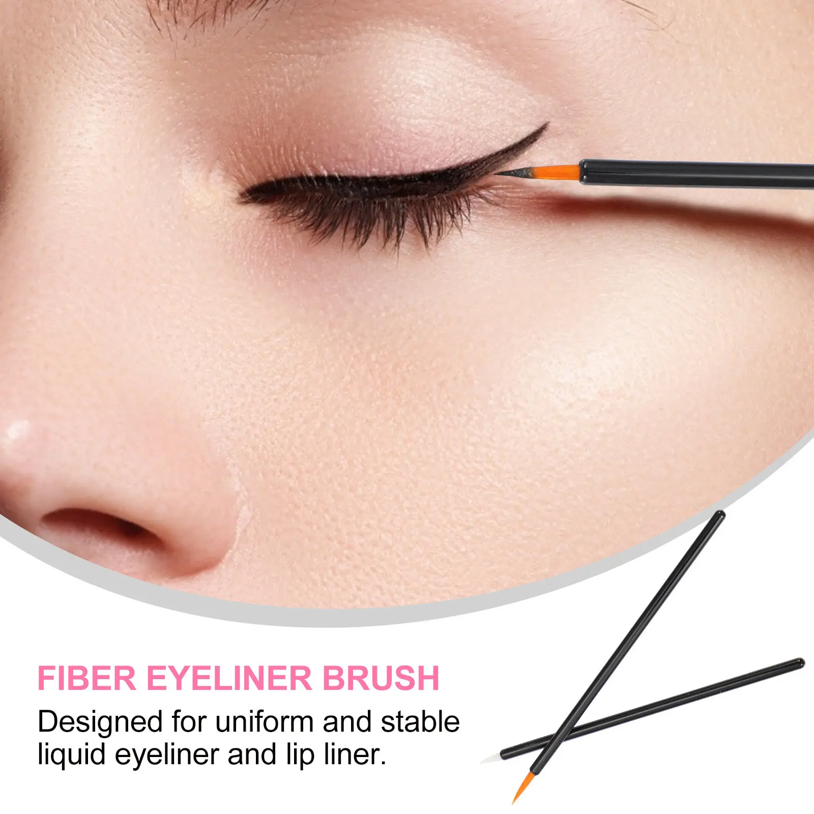 100 Stück Einweg-Eyeliner-Pinsel Faser-Applikator Make-up Augenwerkzeug für Gleichmäßige Linien Sicherer Tragbarer Eyeliner-Pinsel
