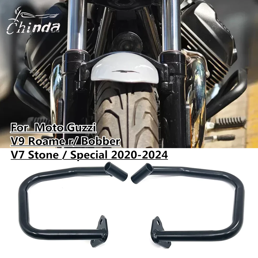 

For Moto Guzzi V9 Roame r/ Bobber / V7 Stone / Special 2020-2024 Motorbike Engine Bumper Body Protectors Crash Bars