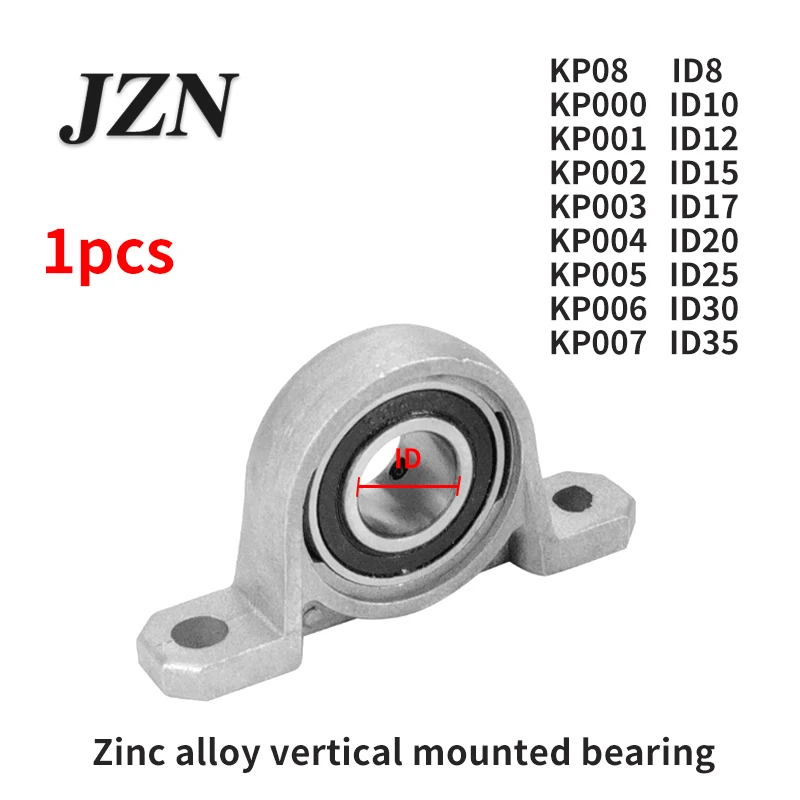 1/4 Pcs Zinc Alloy Bearing Vertical Mounted Bearing KP08 KP000 KP001 KP002 KP003 KP004 KP005 KP006 KP007