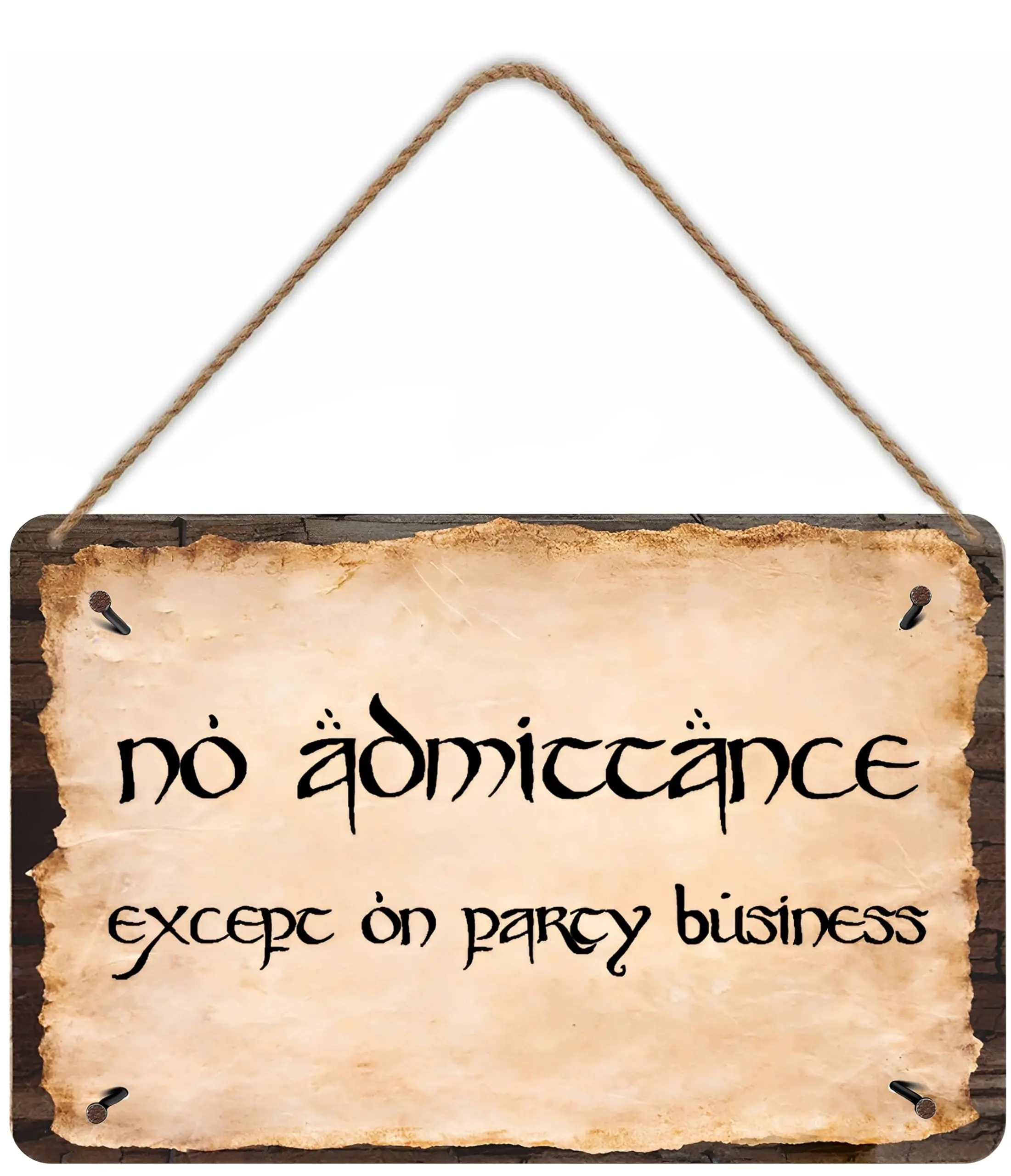 flinelife No Admittance Except on Party Business Metal Sign, 12x8, Perfect for Fans sign