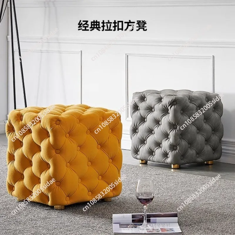 Nordic Shoe Changing Stool  Entrance Foot Bench Portable Vanity Seat Light Luxury Sofa Chair Functional Furniture