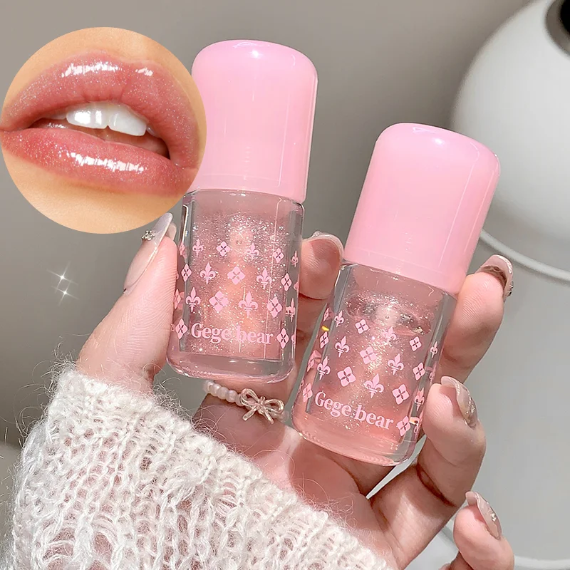 Gege bear Cosmetici di bellezza Lucidalabbra Labbra labiali Idratante Gelatina Rossetto Olio luminoso Balsamo idratante Pennello per labbra grande