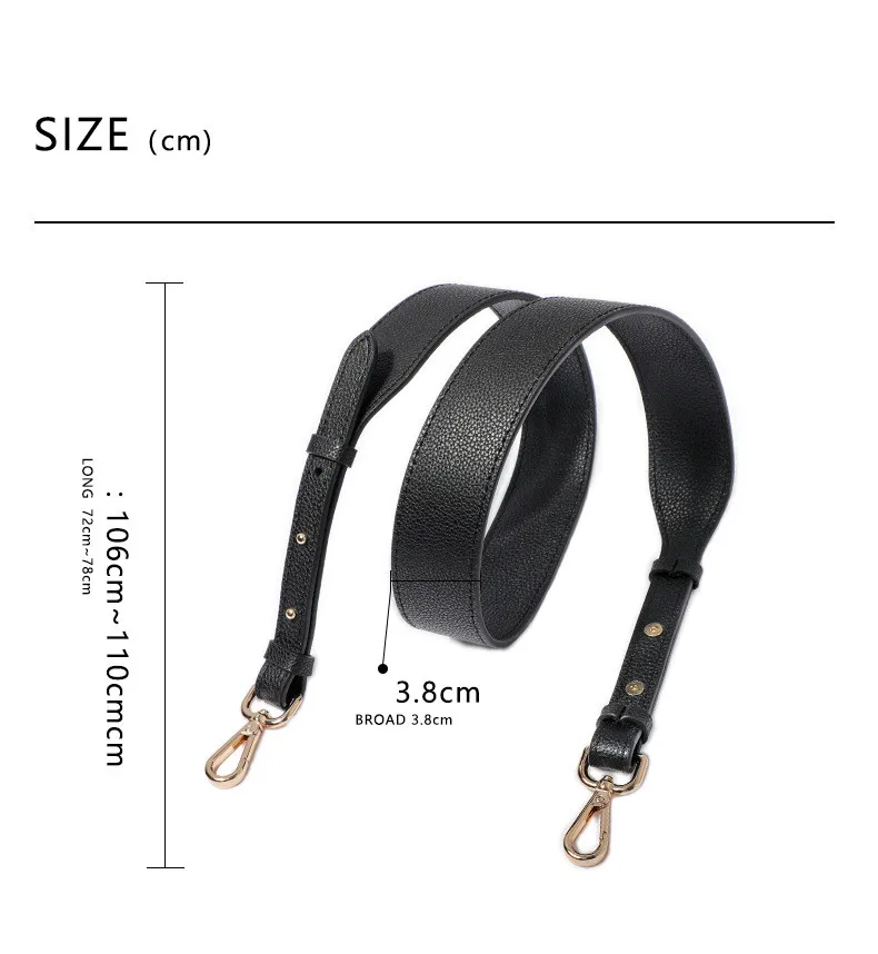 Large 38MM wide genuine leather Replacement strap Adjustable strap guitar shoulder bag belt Togo leather