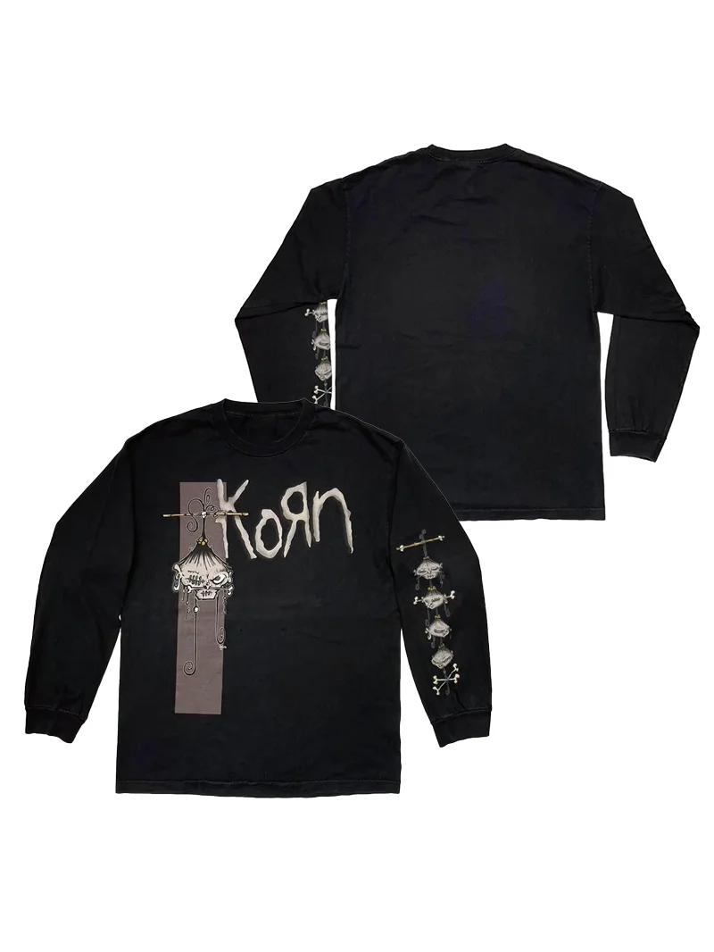 Korn Band American Retro Oversize Rock Punk Unisex Long Sleeve T-Shirt Pure Cotton Youth Fashion Breathable Sweat Absorbent