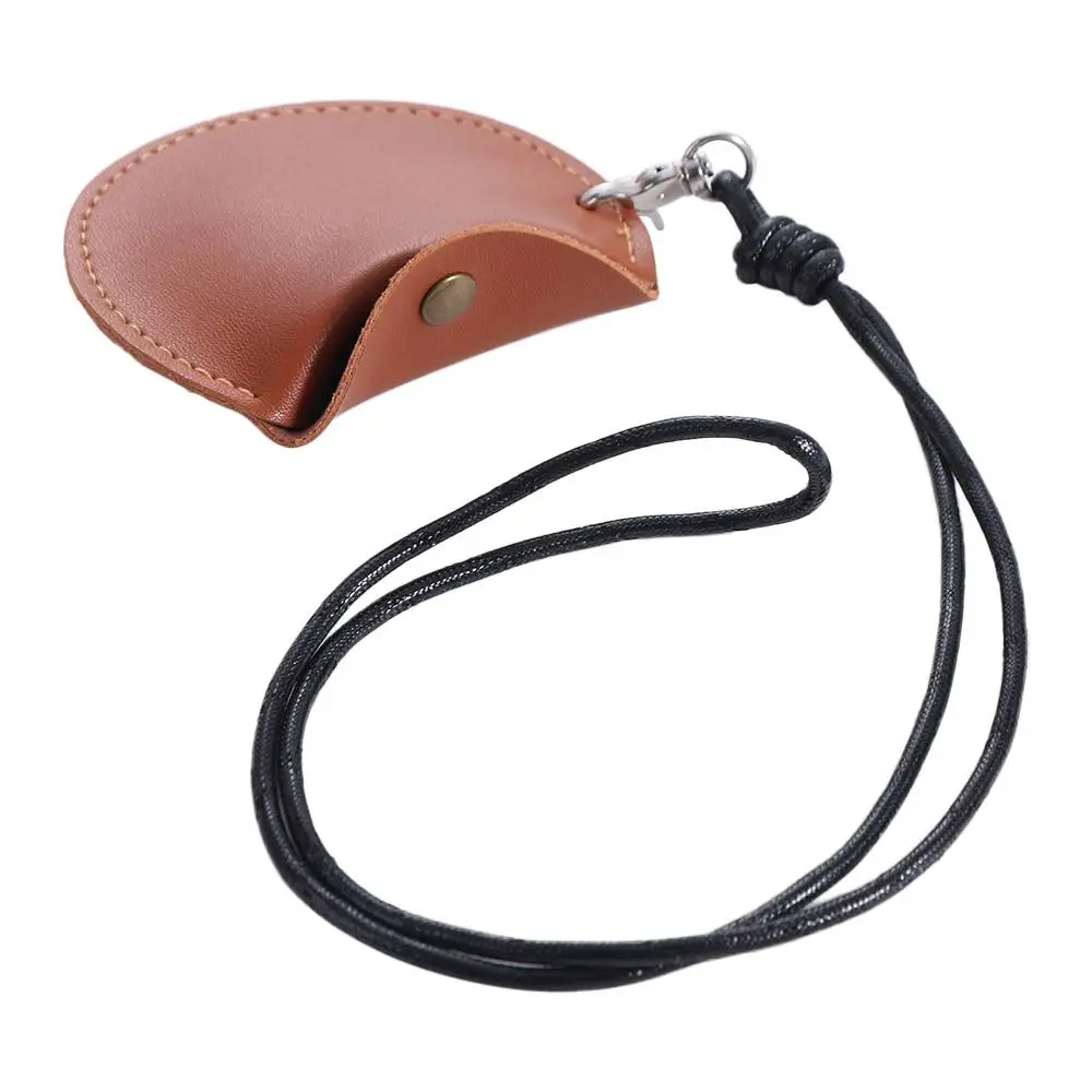 PU Leather Hanging Neck Coin Purse With Lanyard Round Hanging Neck Earphone Bag Mini Wallet Small Items Bag