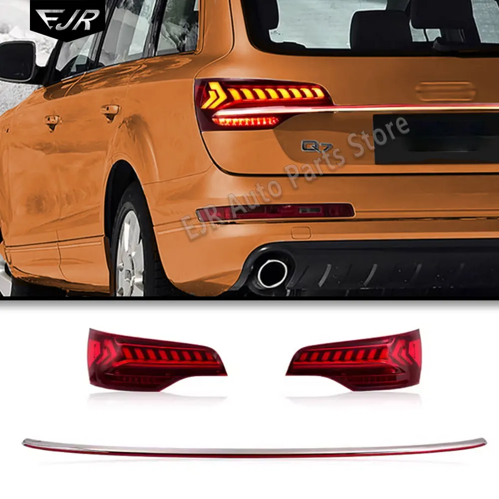 

For Audi Q7 2006-2015 Taillight Through Style Rear Tail Light LED Lamp Bar Hatchback Rear Door Light Kit Upgrade Accessories